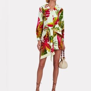 Farm rio White Spring Forest Mini Dress